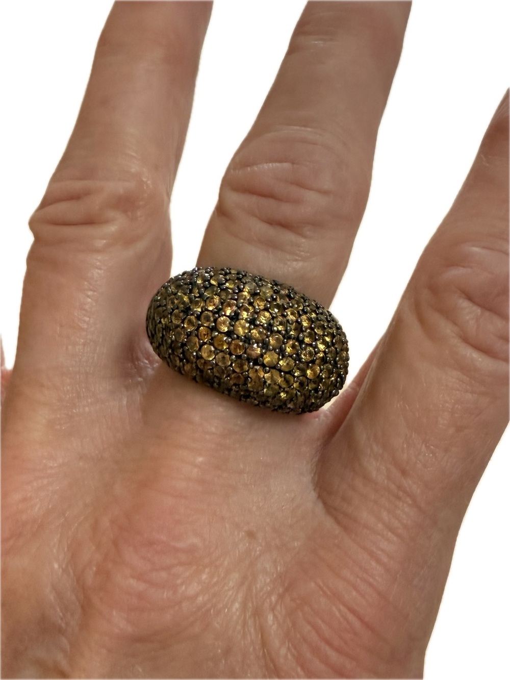 Gold Pavé Dome Statement Ring - Women Jewelry